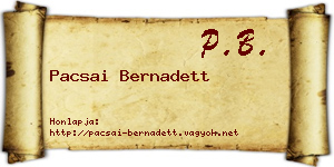 Pacsai Bernadett névjegykártya
