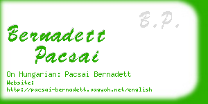 bernadett pacsai business card